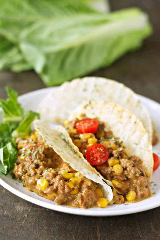 Slow Cooker Cheesy Beef Tacos from Slow Cooker Gourmet