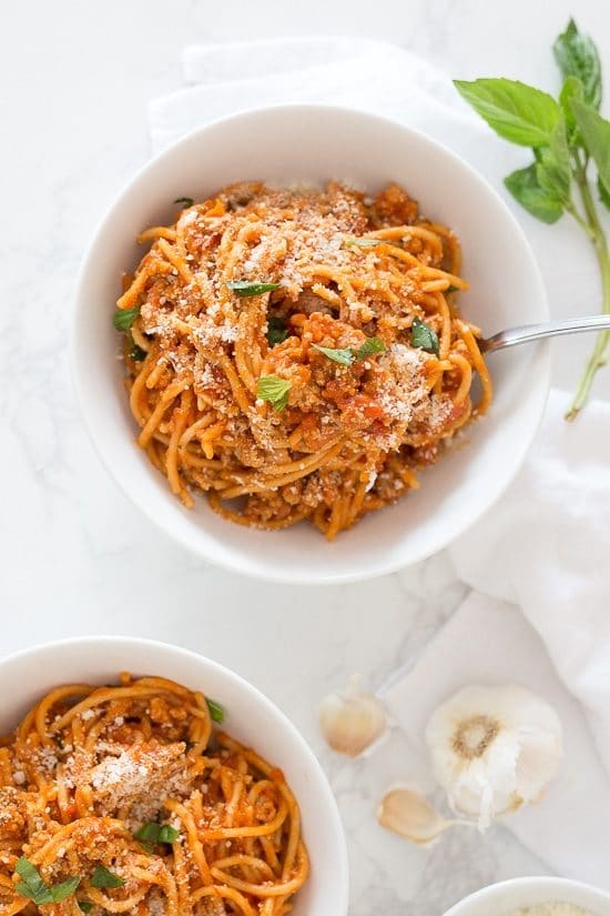 Quick and Easy Instant Pot Spaghetti Dinners from Slow Cooker or Pressure Cooker at SlowCookerFromScratch.com