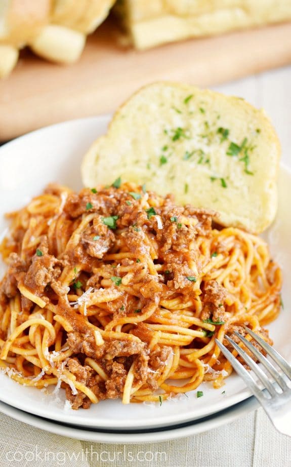 Quick and Easy Instant Pot Spaghetti Dinners from Slow Cooker or Pressure Cooker at SlowCookerFromScratch.com