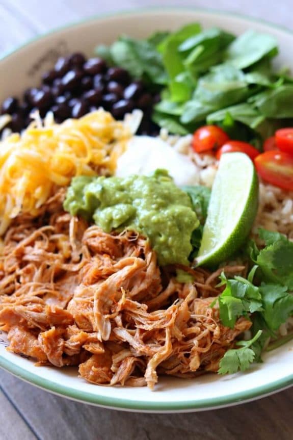Instant Pot Burrito Bowls for Easy Dinners from Slow Cooker or Pressure Cooker at SlowCookerFromScratch.com