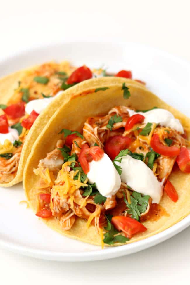 Slow Cooker Chicken Tinga Tacos from 365 Days of Slow + Pressure Cooking