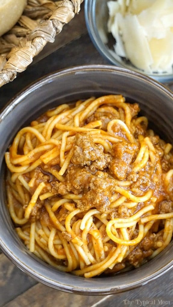 Quick and Easy Instant Pot Spaghetti Dinners from Slow Cooker or Pressure Cooker at SlowCookerFromScratch.com
