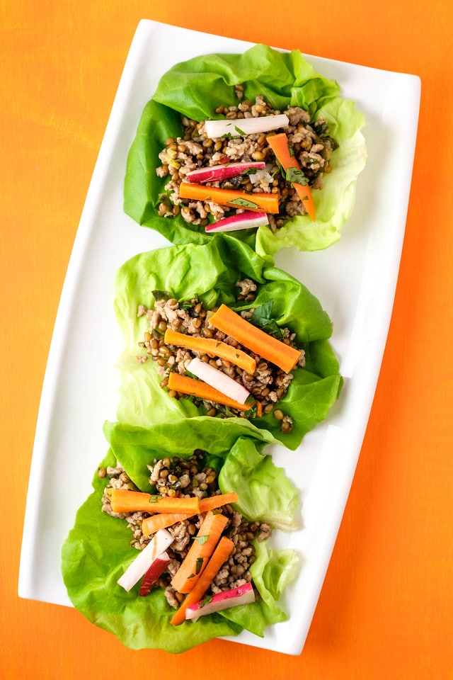 Instant Pot Pork Lettuce Wraps from Sidewalk Shoes