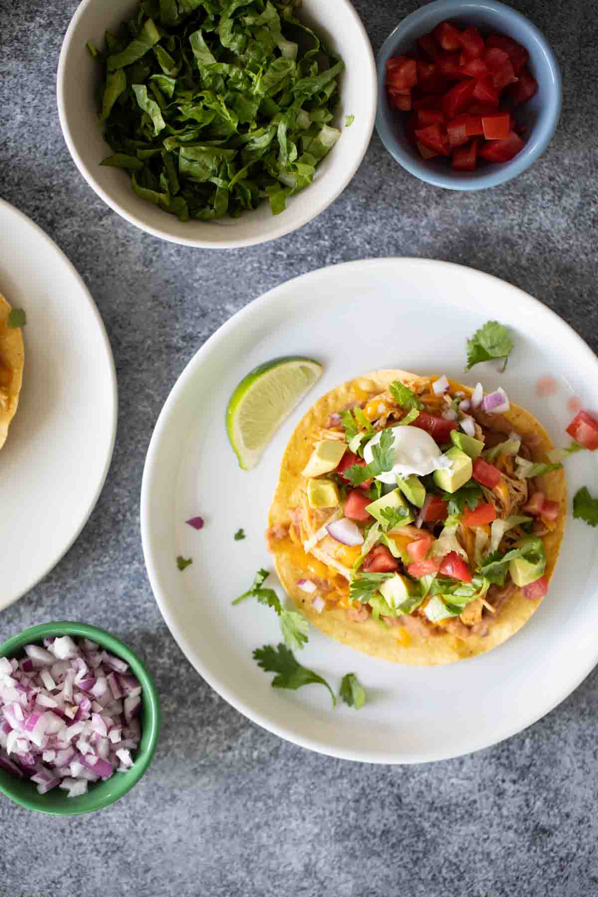 Instant Pot Chicken Tostadas from Taste and Tell