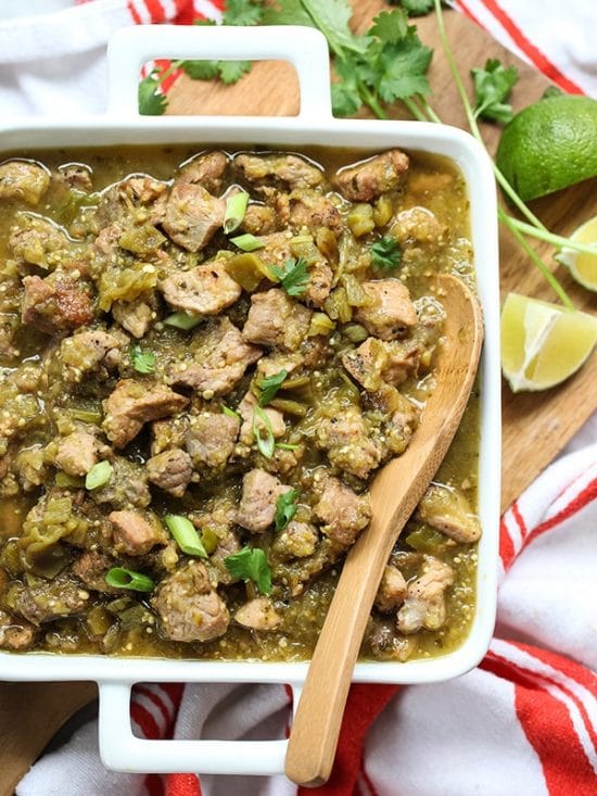 Ten Terrific Slow Cooker or Instant Pot Chile Verde Recipes featured on Slow Cooker or Pressure Cooker at SlowCookerFromScratch.com