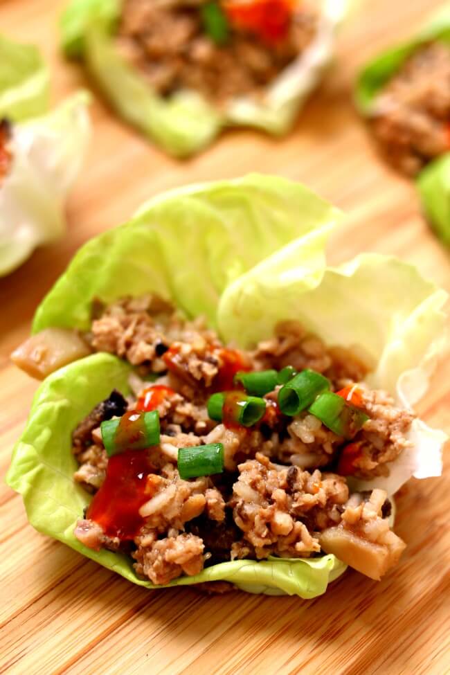 Instant Pot Chicken Lettuce Wraps from 365 Days of Slow + Pressure Cooking