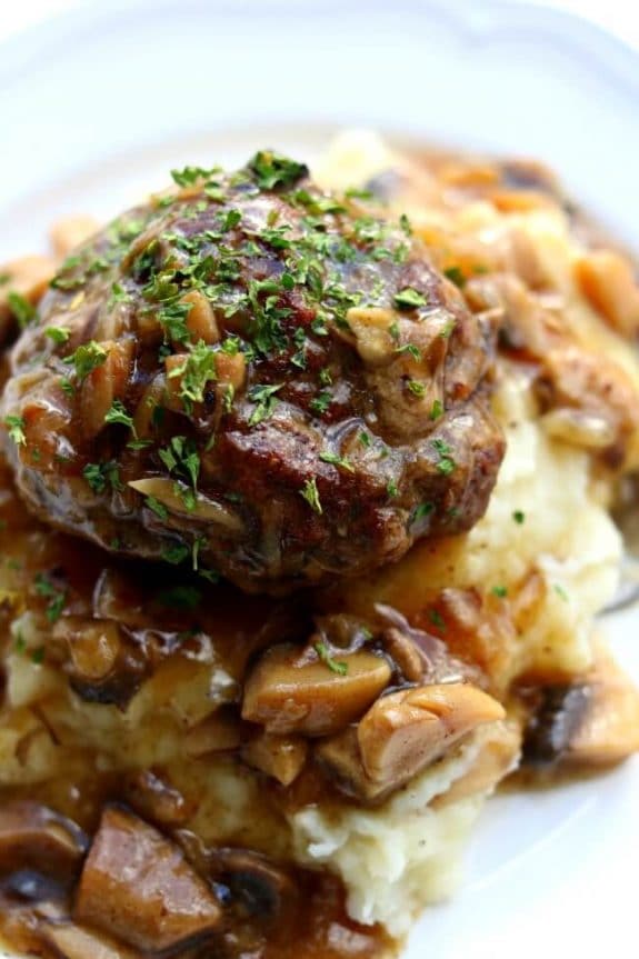 The Best Instant Pot and Slow Cooker Salisbury Steak Dinner Recipes featured on Slow Cooker or Pressure Cooker at SlowCookerFromScratch.com