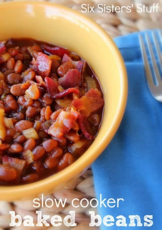 Slow Cooker Baked Beans from Six Sisters' Stuff