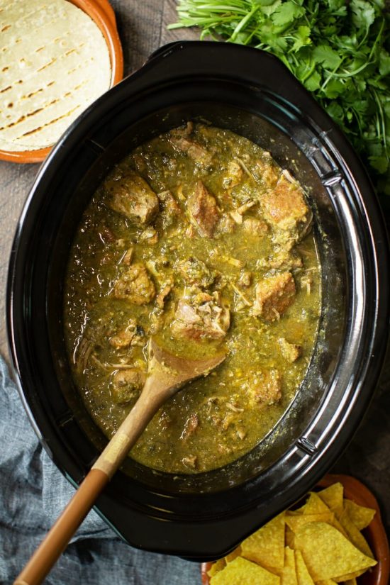 Ten Terrific Slow Cooker or Instant Pot Chile Verde Recipes featured on Slow Cooker or Pressure Cooker at SlowCookerFromScratch.com