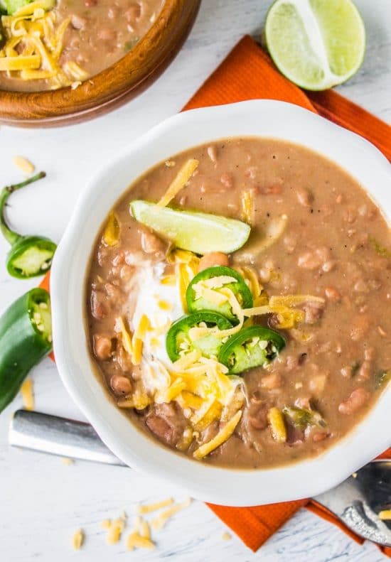 Slow Cooker Traditional Tejano Pinto Beans from The Food Charlatan