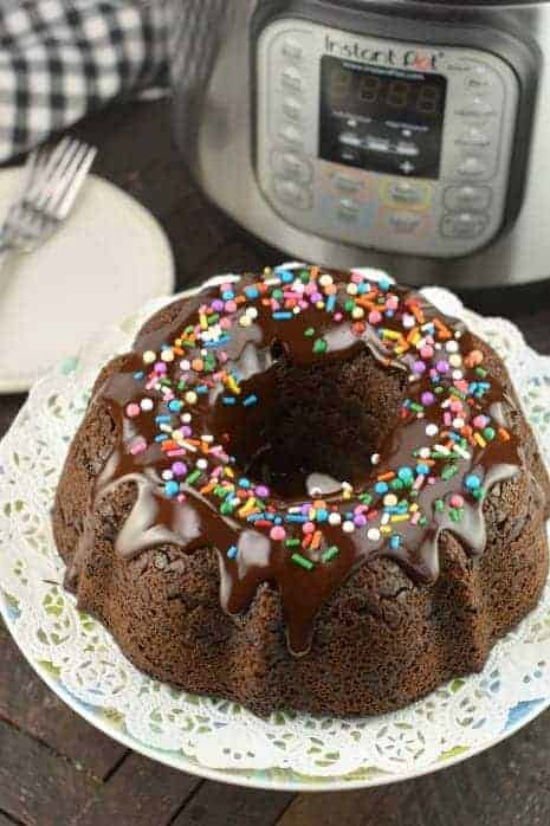 Instant Pot Chocolate Bundt Bake from Shugary Sweets