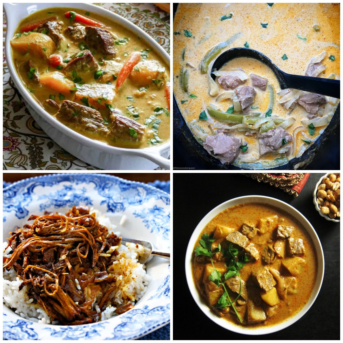 Slow Cooker and Instant Pot Beef Curry Recipes photo collage