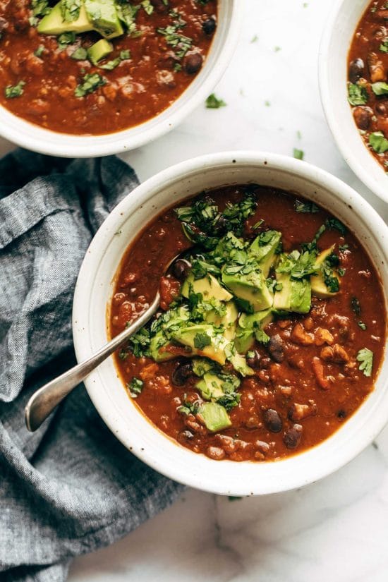 Ten Instant Pot Pumpkin Chili Recipes for Fall featured on Slow Cooker or Pressure Cooker at SlowCookerFromScratch.com