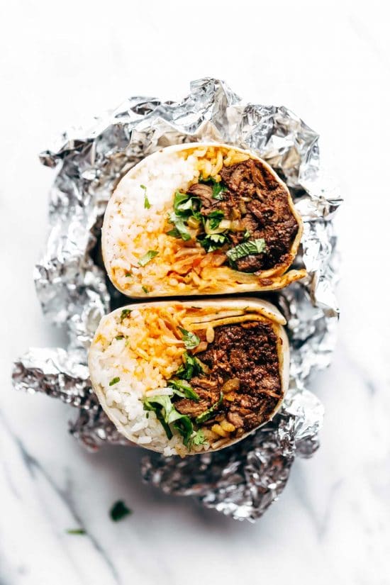 Slow Cooker Korean BBQ Bangkok Burritos from Pinch of Yum