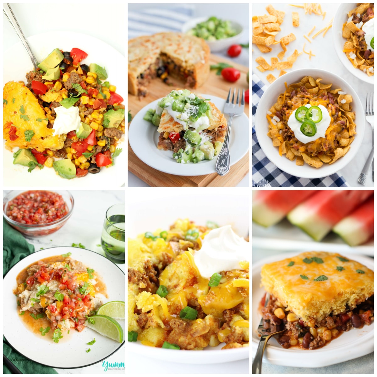 Slow Cooker or Instant Pot Recipes for Tamale Pie top photo collage