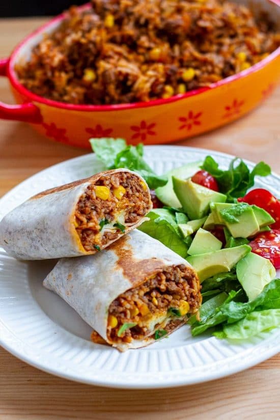 Instant Pot Burritos with Rice and Beef from Instant Pot Eats