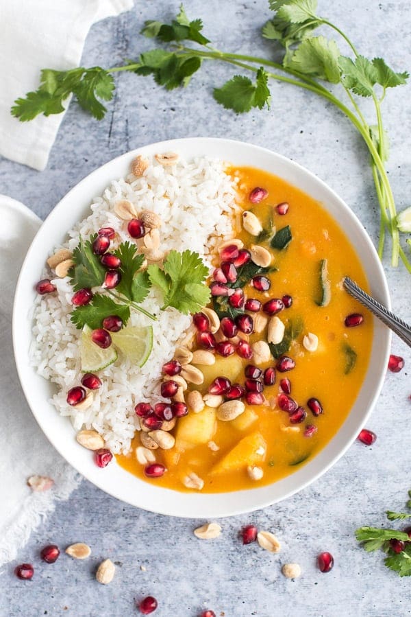 Instant Pot Thai Butternut Squash Red Curry from Tidbits