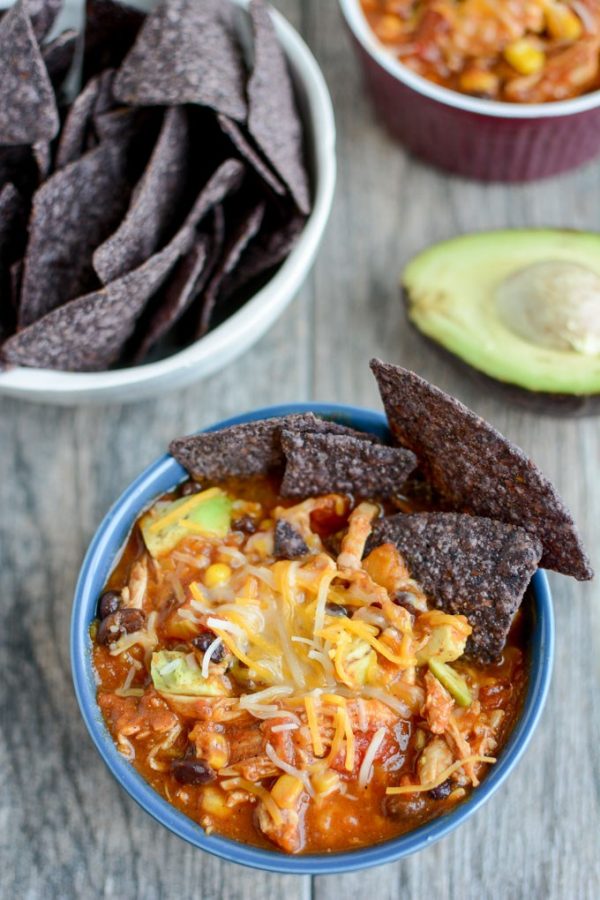 Instant Pot or Slow Cooker Sweet Potato Chicken Chili from The Lean Green Bean