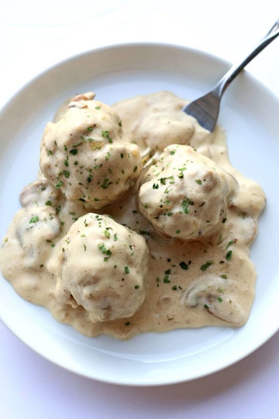 Polish Meatballs with Sour Cream Mushroom Sauce