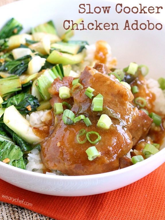 Slow Cooker Chicken Adobo from The Weary Chef