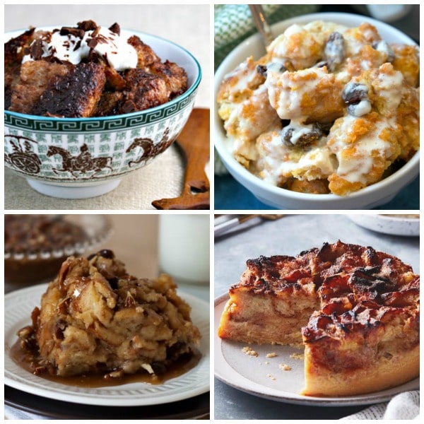 Four Flavorful Recipes for Bread Pudding (Slow Cooker or Instant Pot) top photo collage