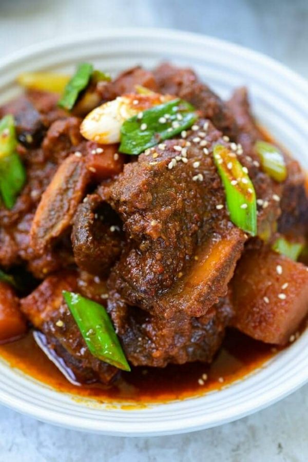 Instant Pot Spicy Galbijjim (Braised Short Ribs) from Korean Bapsang