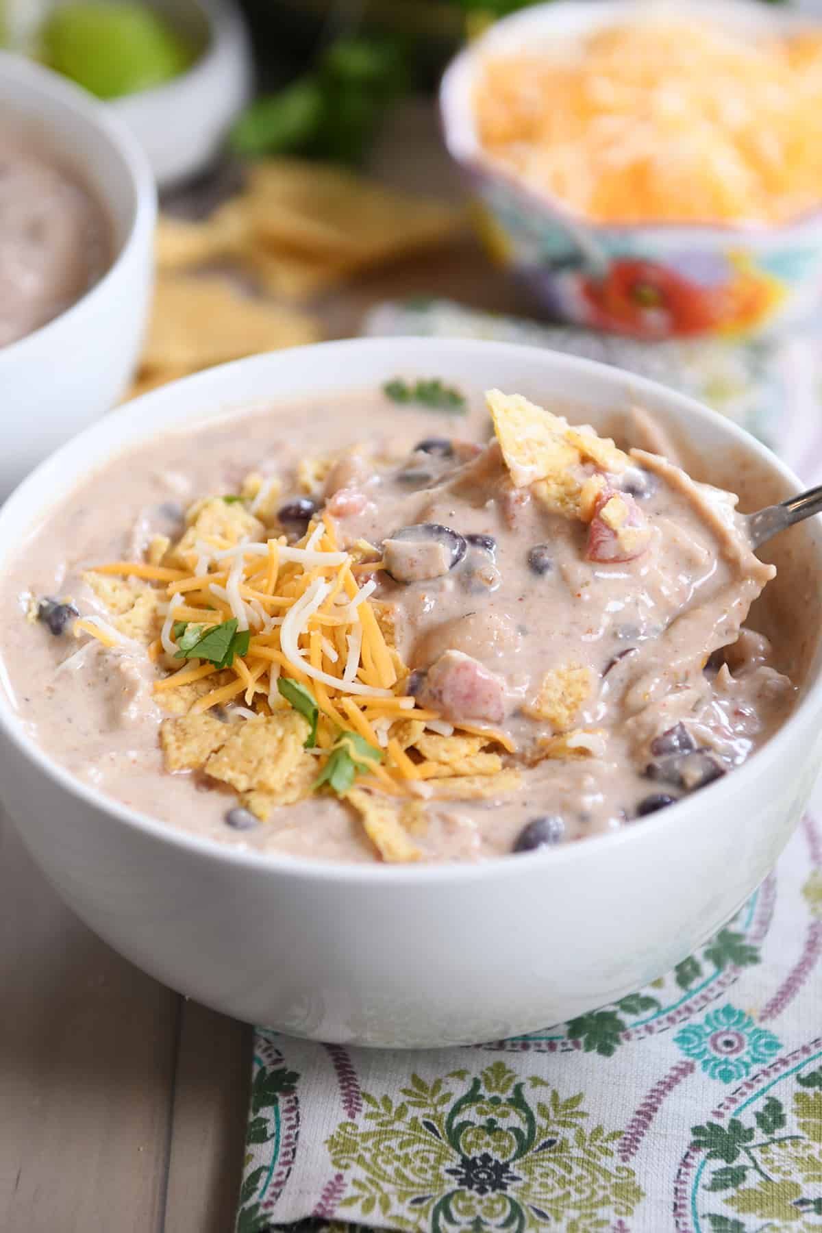 Instant Pot White Chicken Black Bean Chili from Mel's Kitchen Cafe