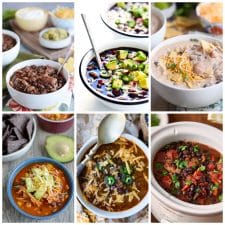 Slow Cooker or Instant Pot Black Bean Chili Recipes collage of featured recipes