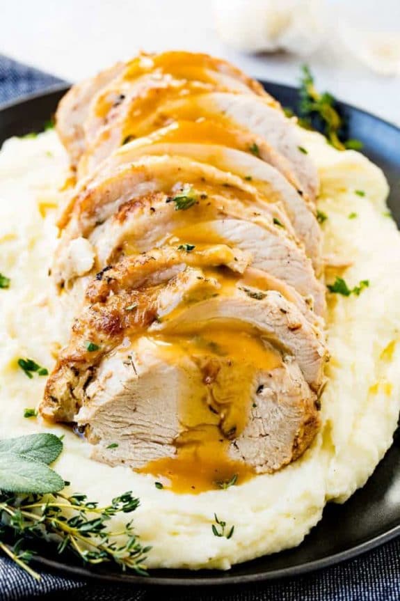 Ten Terrific Recipes for Instant Pot Turkey Breast featured on Slow Cooker or Pressure Cooker at SlowCookerFromScratch.com