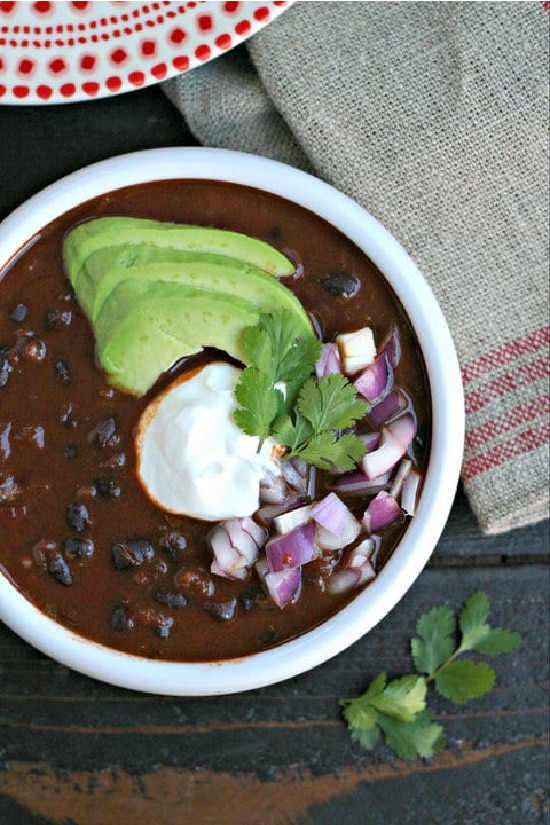 Instant Pot Black Bean Soup with Tomatoes from Everyday Maven finished soup in bowl