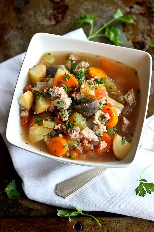 Slow Cooker Turkey and Potato Soup from Cookin Canuck