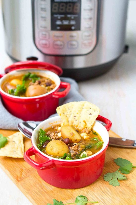 Instant Pot Taco Soup with Potatoes from Cookin' Canuck
