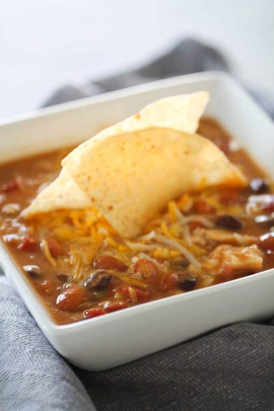 Slow Cooker 8-Can Taco Soup from Six Sisters' Stuff