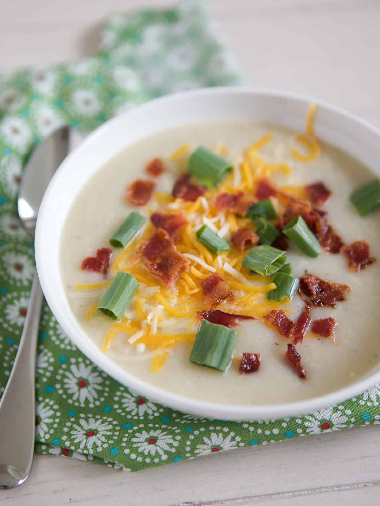 Slow Cooker Cauliflower Potato Soup from Aggie's Kitchen