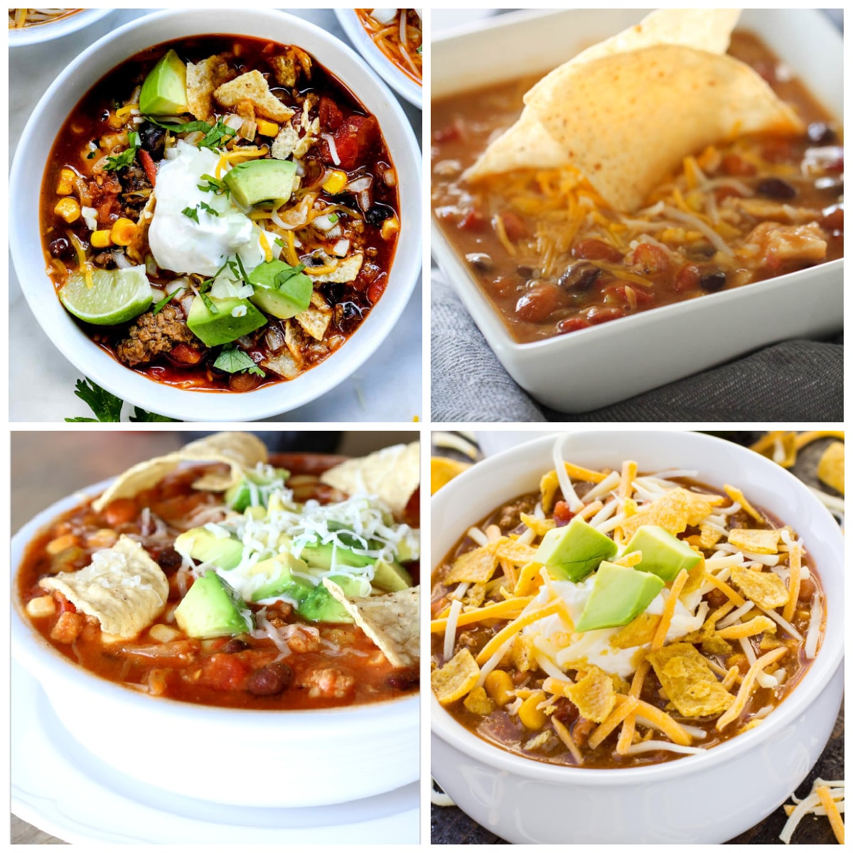 Taco Soup Recipes Your Family Will Love (Slow Cooker or Instant Pot) top photo collage
