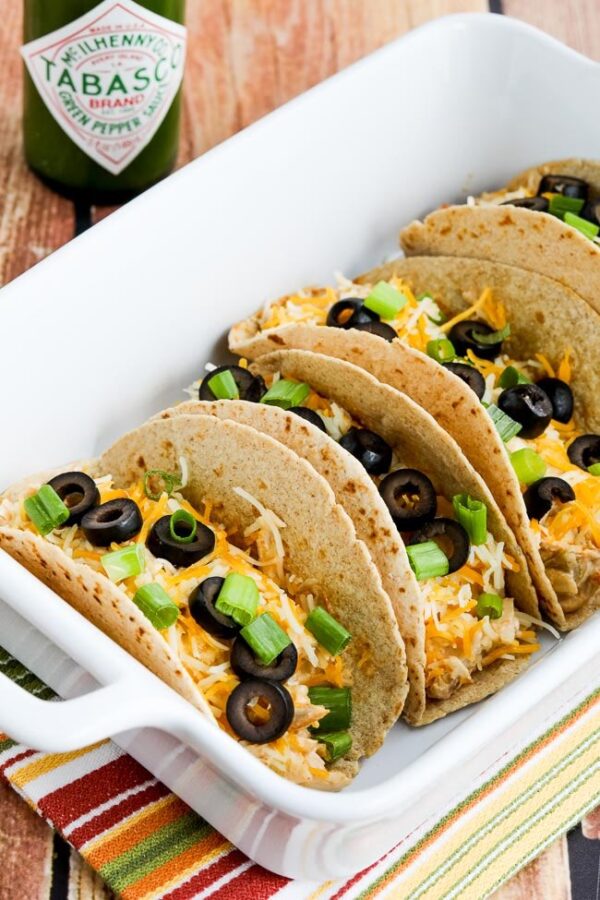 Instant Pot Cheesy Chicken Tacos from Kalyn's Kitchen