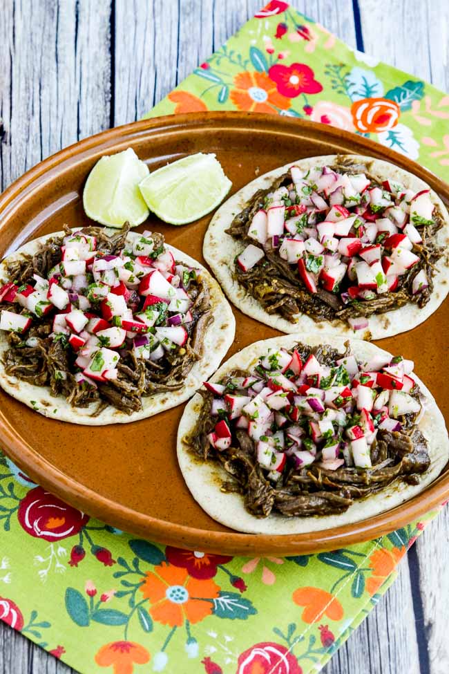 Instant Pot Low-Carb Spicy Shredded Beef Street Tacos