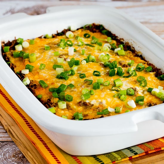Slow Cooker Mexican Lasagna Casserole from Kalyn's Kitchen