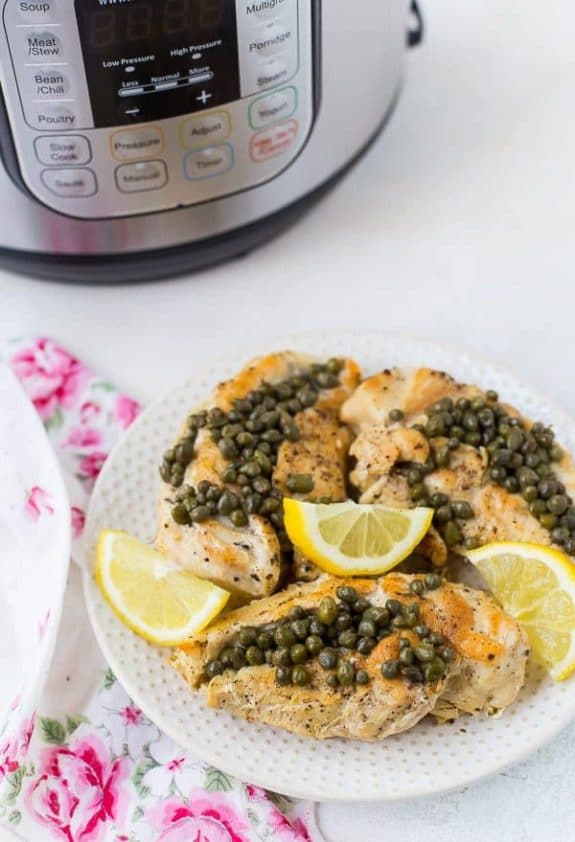 Healthy Chicken Piccata in the Instant Pot from Rachel Cooks
