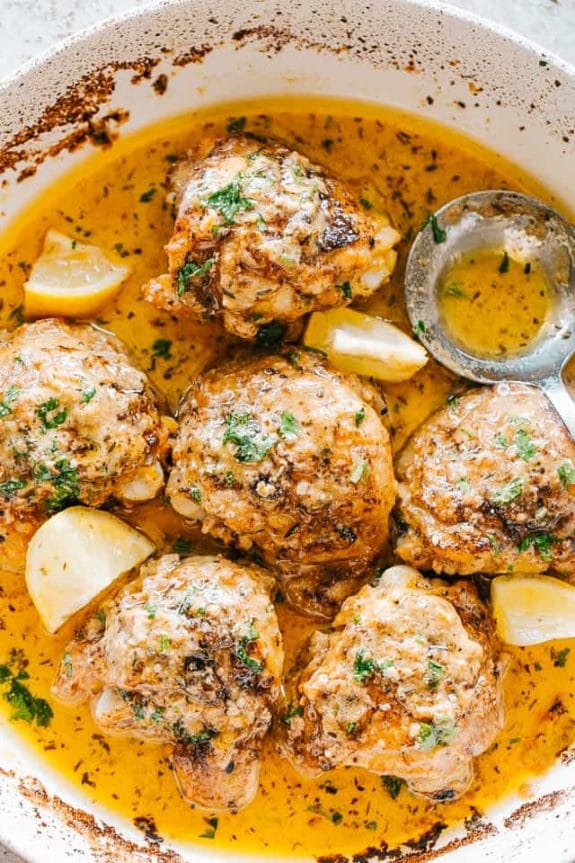 Instant Pot Lemon Butter Chicken Thighs from Diethood