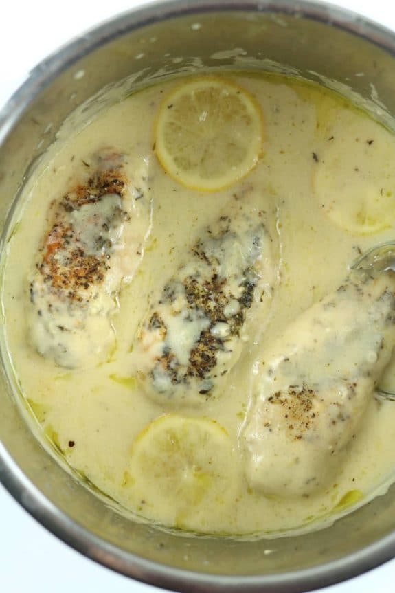 Instant Pot Creamy Lemon Chicken from 365 Days of Slow + Pressure Cooking