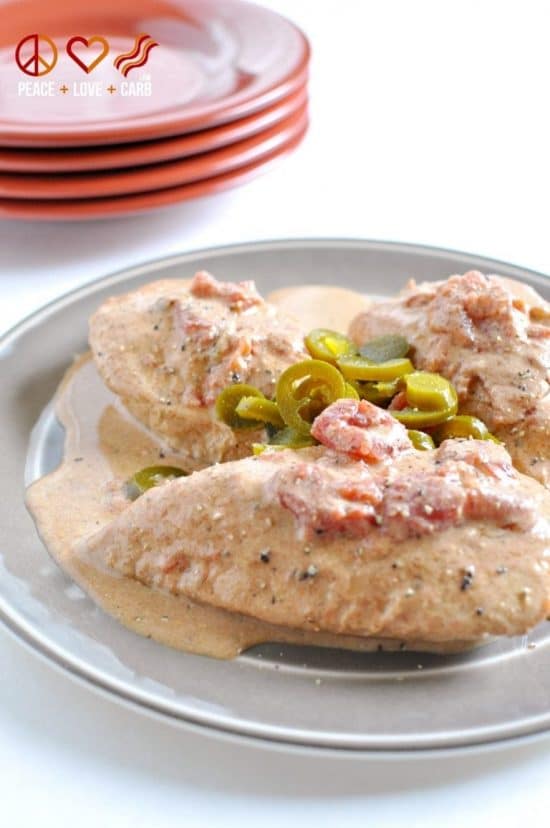 Creamy Mexican Slow Cooker Chicken from Peace Love and Low Carb