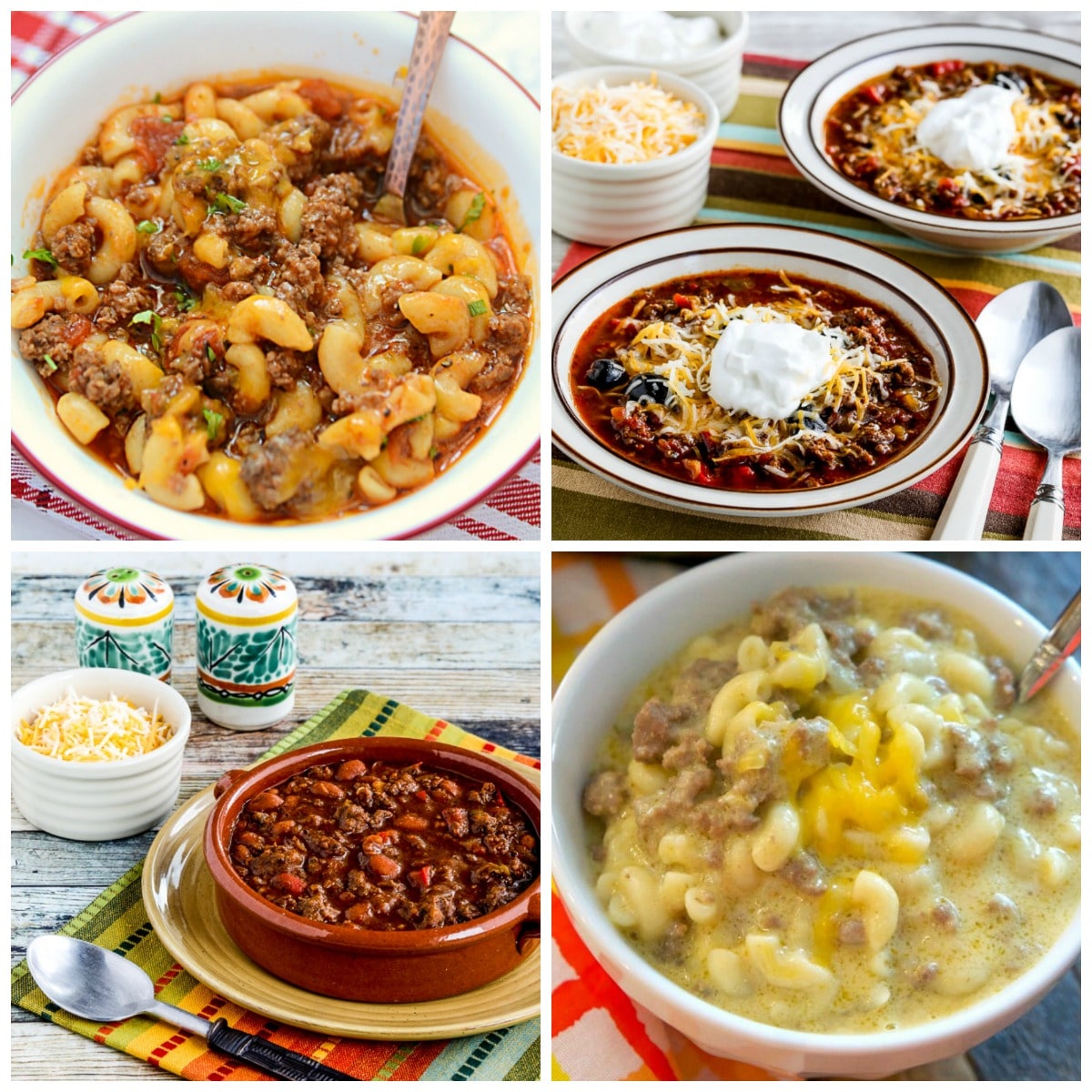 Slow Cooker and Instant Pot Ground Beef Dinners top photo collage
