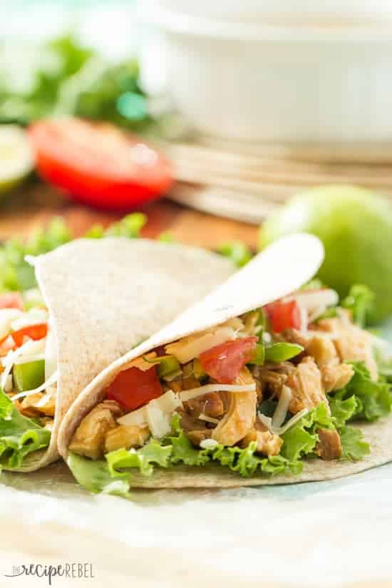 Four Fabulous Recipes for Sriracha Chicken Tacos featured on Slow Cooker or Pressure Cooker at SlowCookerFromScratch.com