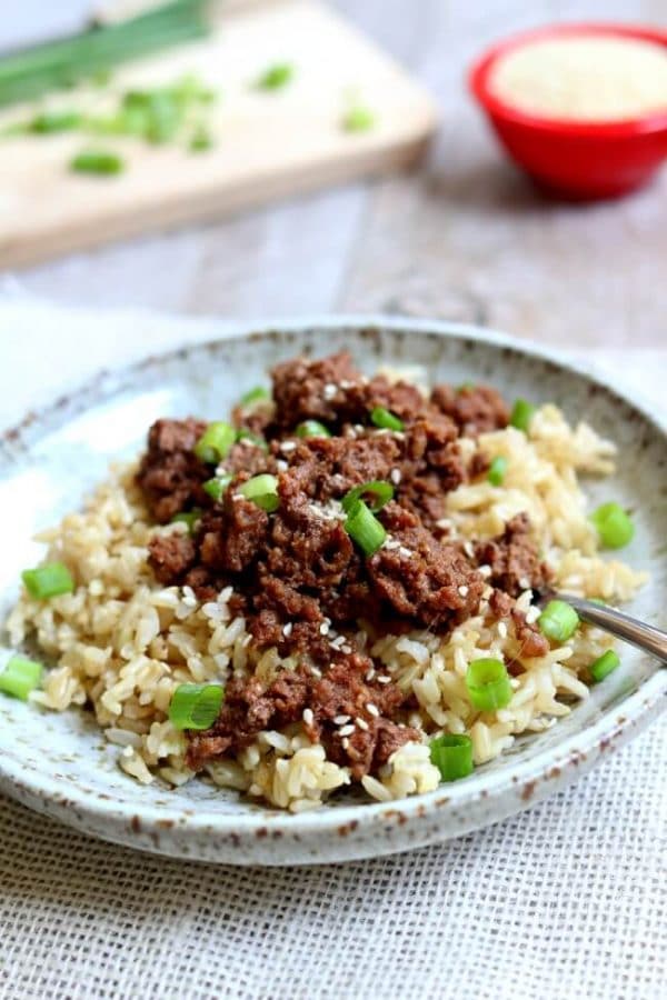 Instant Pot Cheater Korean Beef and Brown Rice from 365 Days of Slow + Pressure Cooking