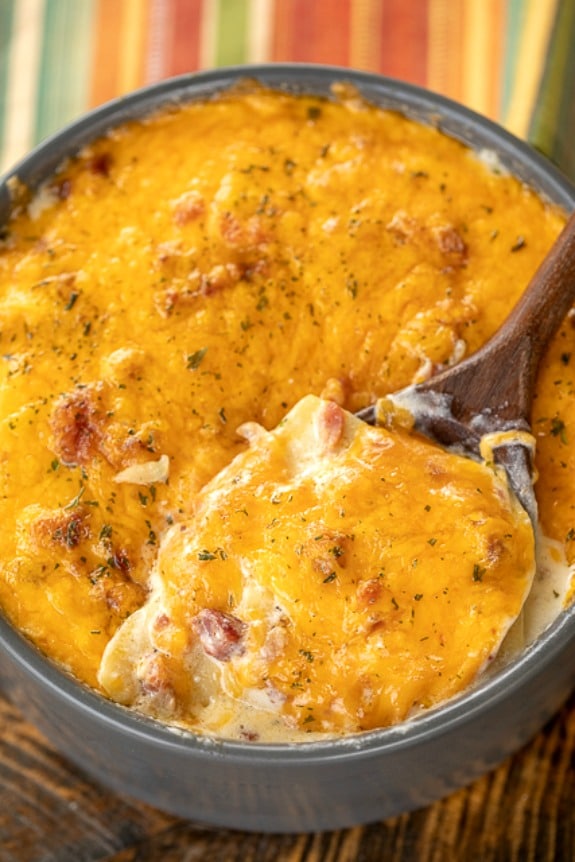 The BEST Instant Pot or Slow Cooker Scalloped Potatoes featured on Slow Cooker or Pressure Cooker 