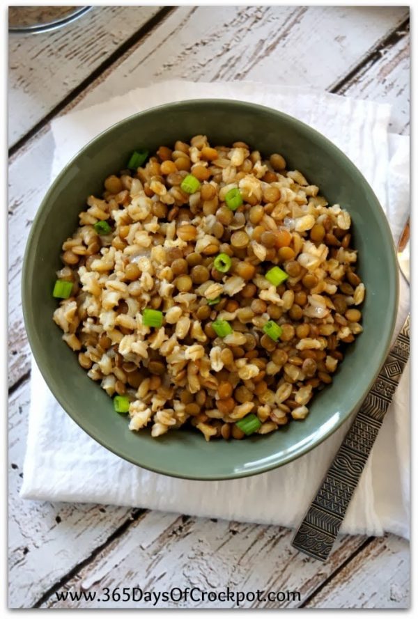 Slow Cooker Lentil and Barley Pilaf from 365 Days of Slow + Pressure Cooking