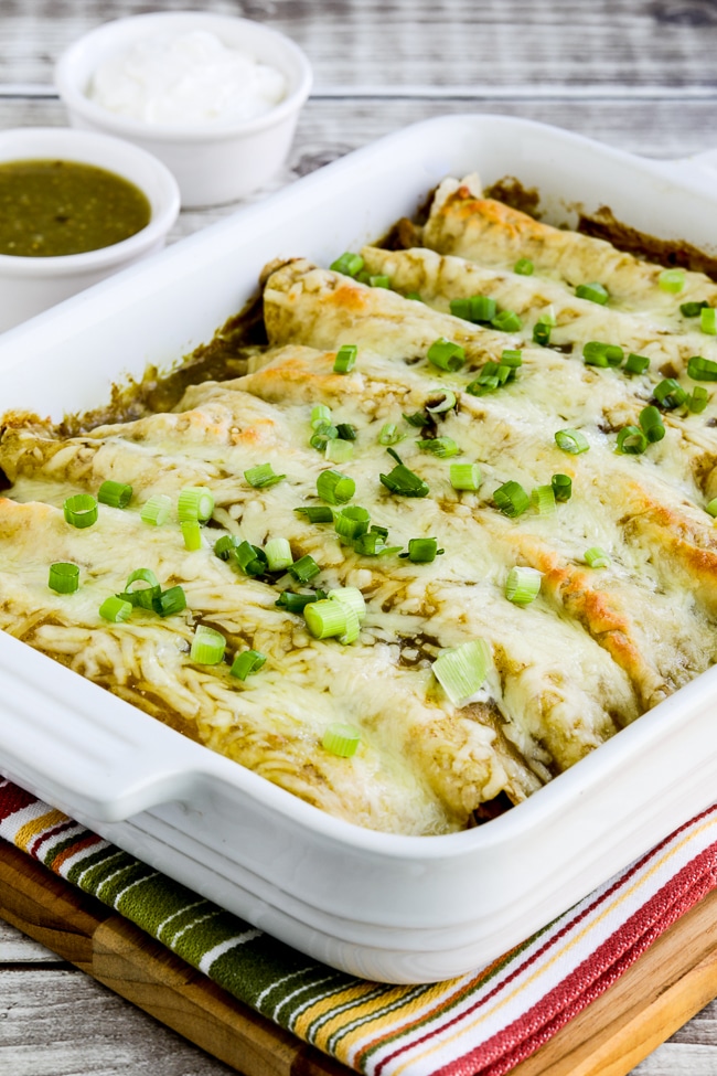 Instant Pot Green Chile Pork Enchiladas from Kalyn's Kitchen