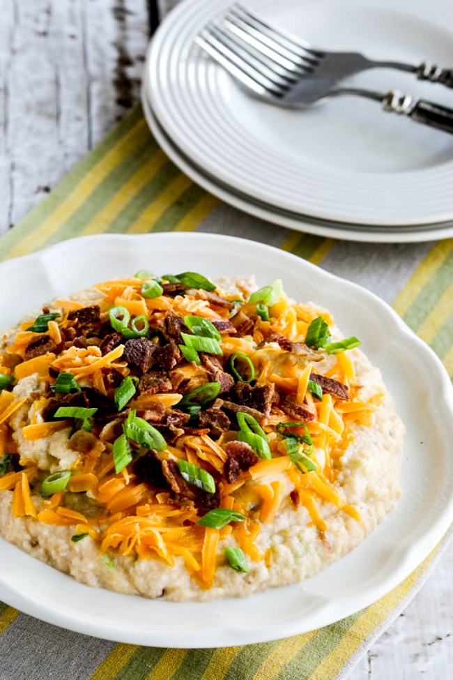 Instant Pot Low-Carb Loaded Cauliflower Mash from Kalyn's Kitchen