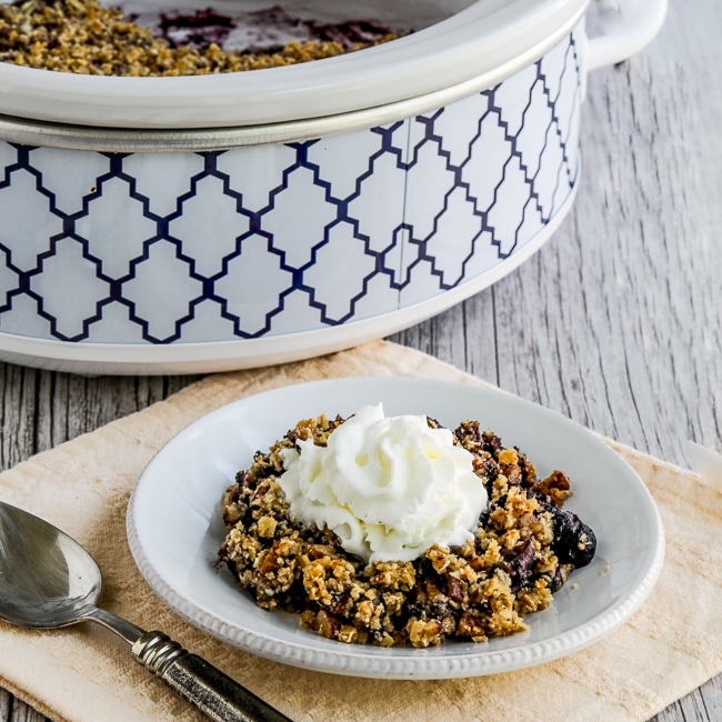 Low-Sugar and Gluten-Free Slow Cooker Blueberry Crisp from Kalyn's Kitchen square thumbnail image